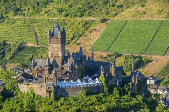 Framed Print : View at Cochem castle, Cochem, Mosel valley, Rhineland-Palatinate, Germany Framed Print : View at Cochem castle, Cochem, Mosel valley, Rhineland-Palatinate, Germany