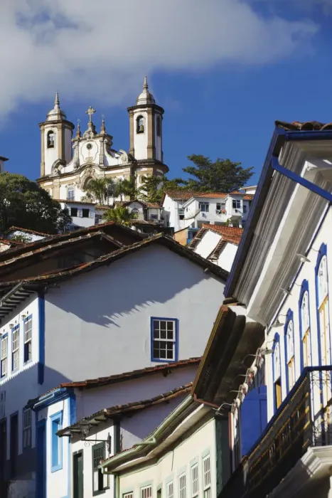 Framed Print : View of colonial buildings and Our Lady of Carmo Church, Ouro Preto (UNESCO World Framed Print : View of colonial buildings and Our Lady of Carmo Church, Ouro Preto (UNESCO World