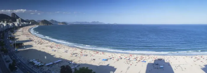 Framed Print : View of Copacabana beach, Rio de Janiero, Brazil