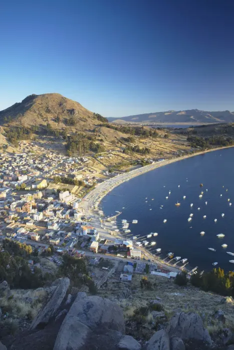Framed Print : View of Copacabana, Lake Titicaca, Bolivia