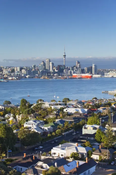 Framed Print : View of Devonport and Auckland skyline, Auckland, North Island, New Zealand Framed Print : View of Devonport and Auckland skyline, Auckland, North Island, New Zealand