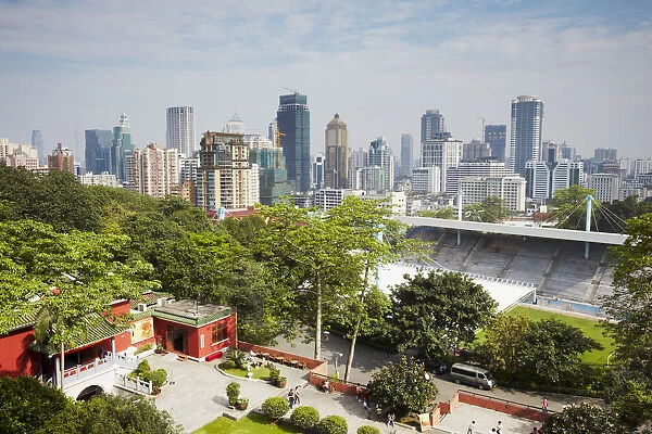 View of downtown Guangzhou from Zhenhai Tower, Yuexui Park, Guangzhou, Guangdong Province