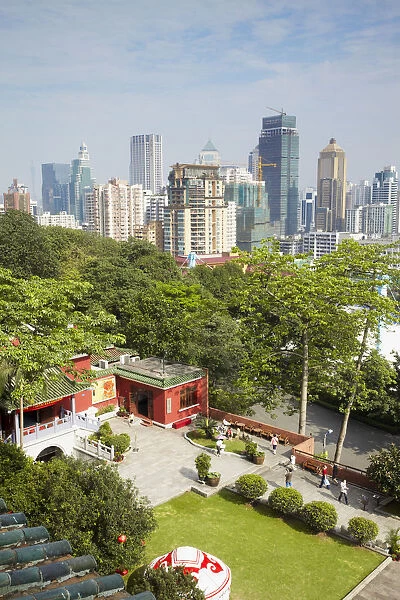 View of downtown Guangzhou from Zhenhai Tower, Yuexui Park, Guangzhou, Guangdong Province