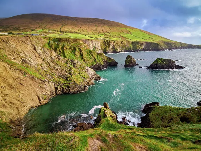 Framed Print : View over Dunquin Pier towards Dunmore Head, Dingle Peninsula, County Kerry, Ireland Framed Print : View over Dunquin Pier towards Dunmore Head, Dingle Peninsula, County Kerry, Ireland