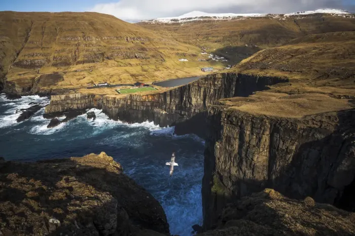 Framed Print : The view from Eggjarnar, close to the village of Vagur. Suðuroy, Faroe Islands Framed Print : The view from Eggjarnar, close to the village of Vagur. Suðuroy, Faroe Islands