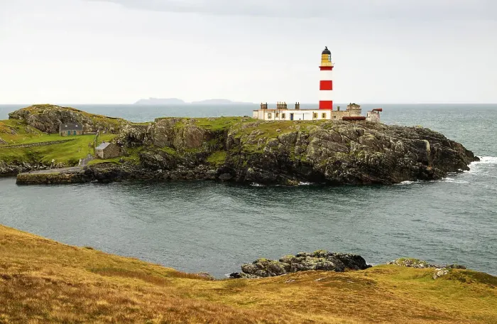 Framed Print : View towards Eilean Glas Lighthouse on the Isle of Scalpay, Outer Hebrides, Scotland Framed Print : View towards Eilean Glas Lighthouse on the Isle of Scalpay, Outer Hebrides, Scotland