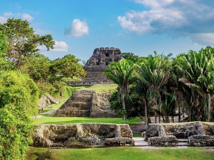Framed Print : View towards El Castillo, Xunantunich Archaeological Site, Cayo District, Belize