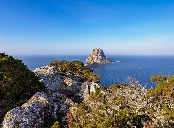 View towards Es Vedra Island, Ibiza, Balearic Islands, Spain