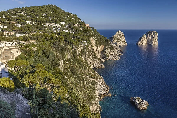 View to the Faraglione rocks on Capri, Gulf of Naples, Campania, Italy