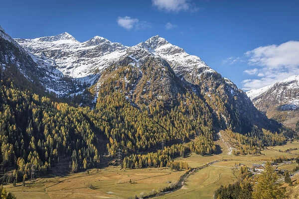 View from Felbertauern highway in Geschloesstal, East Tyrol, Austria