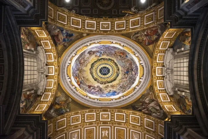 Framed Print : View of the fresco inside Saint Peters Basilica in Rome, Lazio, Italy, Europe Framed Print : View of the fresco inside Saint Peters Basilica in Rome, Lazio, Italy, Europe