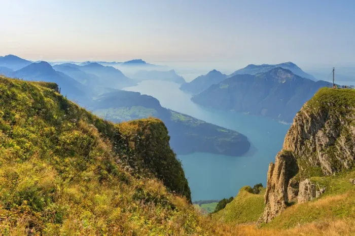 Framed Print : View from Fronalpstock on Lake Lucerne in the evening, Morschach, canton Schwyz Framed Print : View from Fronalpstock on Lake Lucerne in the evening, Morschach, canton Schwyz