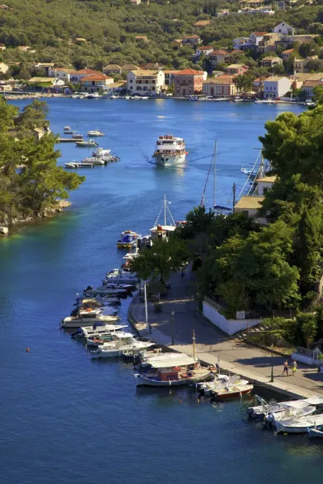 Framed Print : View Over Gaios Harbour, Paxos, The Ionian Islands, Greek Islands, Greece, Europe