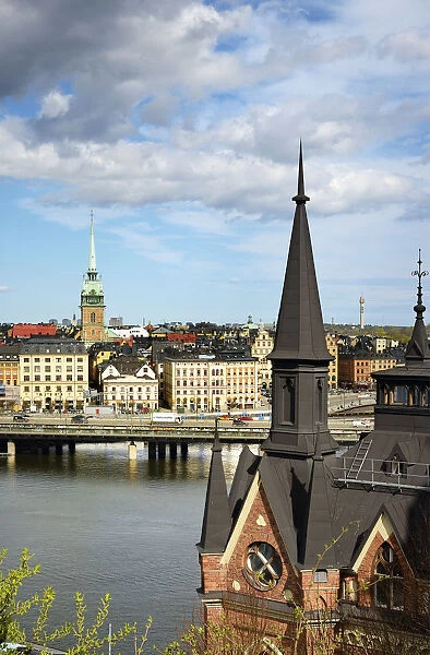 View of Gamla Stan, the Old Town of Stockholm, with the beautiful traditional architecture
