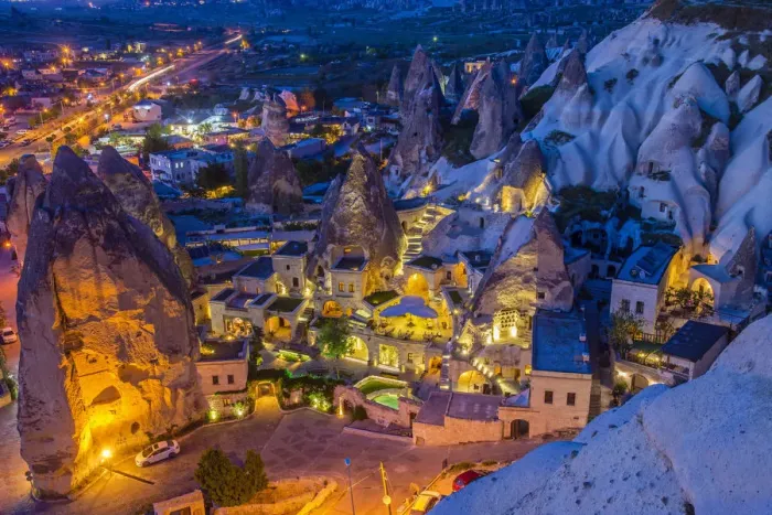 Framed Print : Top view over Goreme at dusk, Cappadocia, Turkey Framed Print : Top view over Goreme at dusk, Cappadocia, Turkey