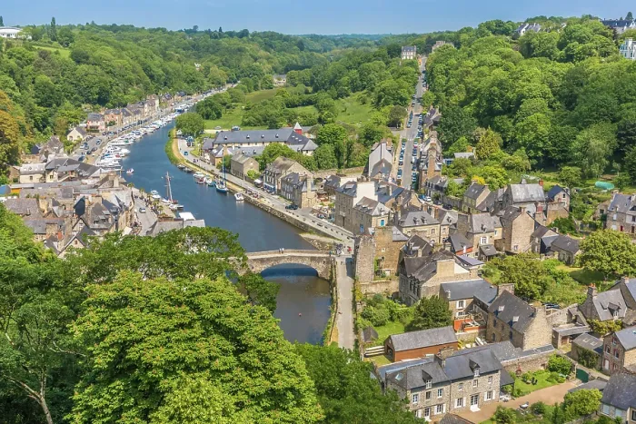 Framed Print : View of the harbor district on the Rance River, Dinan, Cotes-d'Armor, Brittany, France Framed Print : View of the harbor district on the Rance River, Dinan, Cotes-d'Armor, Brittany, France