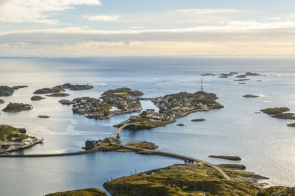 View over Henningsvaer & Islands, Austvagoy, Nordland, Norway