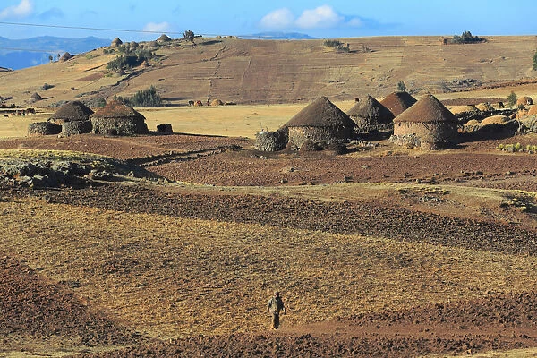 View of highlands near Dilbe, Amhara region, Ethiopia
