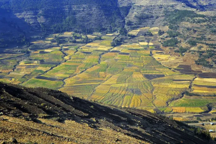 Framed Print : View of highlands near Dilbe, Amhara region, Ethiopia Framed Print : View of highlands near Dilbe, Amhara region, Ethiopia