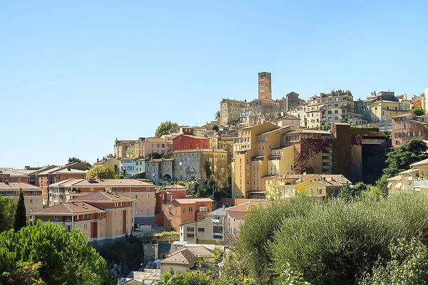 View of hilltop city of Grasse, Alpes-Maritimes, Provence-Alpes-Ca'te d Azur, France