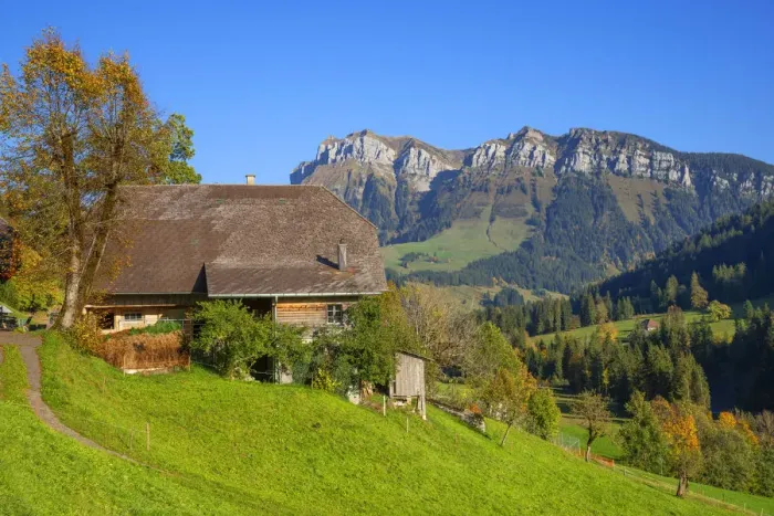 Framed Print : View on Hohgant with Eriz, Emmental, Berner Oberland, Switzerland Framed Print : View on Hohgant with Eriz, Emmental, Berner Oberland, Switzerland