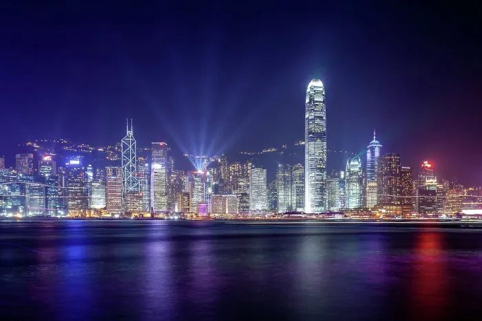 Framed Print : View of Hong Kong Island skyline, Hong Kong Island, Hong Kong