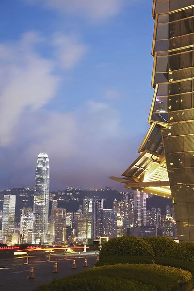 View of Hong Kong Island skyline from ICC, Hong Kong, China