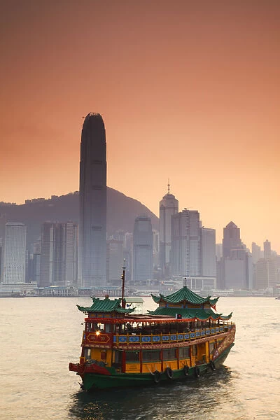 View of Hong Kong Island skyline across Victoria Harbour, Hong Kong, China