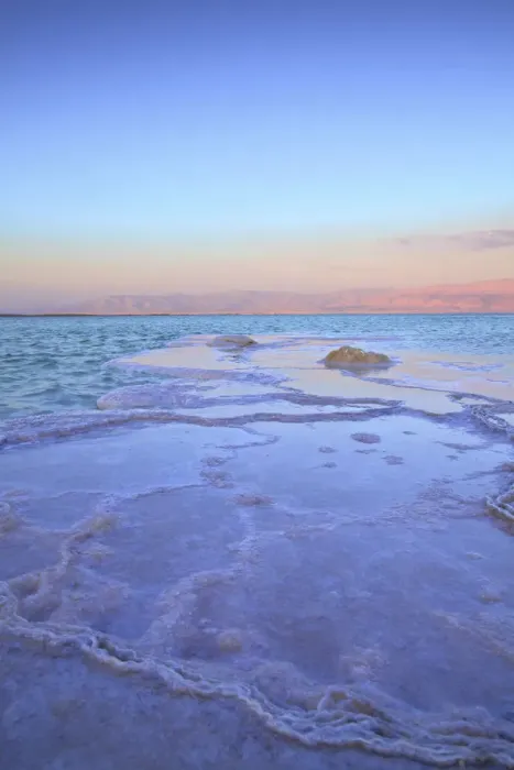 Framed Print : View Across To Jordan With Salt Deposit In Foreground, Ein Bokek, Dead Sea (lowest Framed Print : View Across To Jordan With Salt Deposit In Foreground, Ein Bokek, Dead Sea (lowest