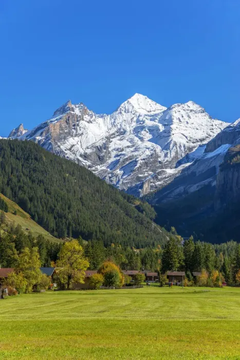 Framed Print : View from Kandersteg to the Blumlisalp mountain range, Berner Oberland, Switzerland Framed Print : View from Kandersteg to the Blumlisalp mountain range, Berner Oberland, Switzerland