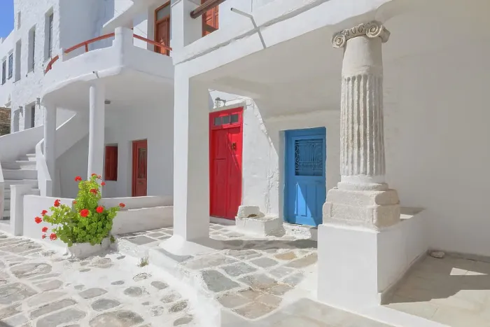 Framed Print : View of Kastro village including an ancient Greece column, Kastro, Sifnos Island, Cyclades Islands, Greece Framed Print : View of Kastro village including an ancient Greece column, Kastro, Sifnos Island, Cyclades Islands, Greece