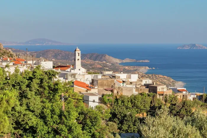 Framed Print : View of Kerames village, Kerames, Rethymno, Southern Crete, Crete, Greek Islands, Greece Framed Print : View of Kerames village, Kerames, Rethymno, Southern Crete, Crete, Greek Islands, Greece