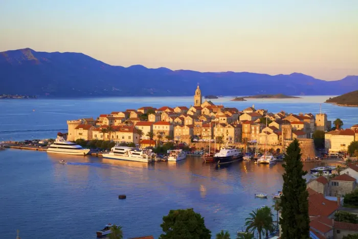 Framed Print : View over Korcula Town, Korcula, Dalmatia, Croatia