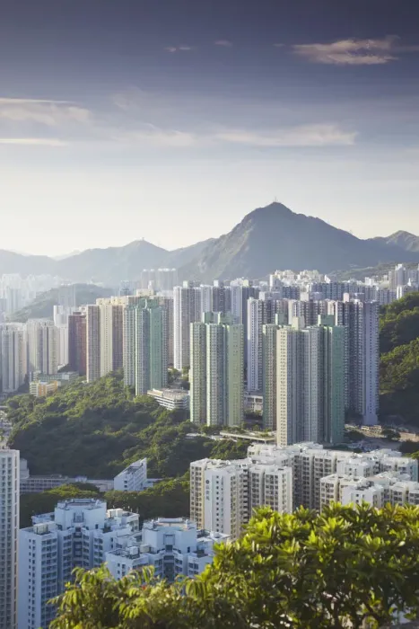 Framed Print : View of Kowloon Bay with Kowloon Peak in the background, Kowloon, Hong Kong, China Framed Print : View of Kowloon Bay with Kowloon Peak in the background, Kowloon, Hong Kong, China
