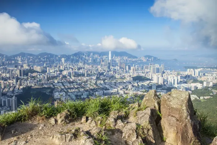 Framed Print : View of Kowloon and Hong Kong Island from Lion Rock, Hong Kong Framed Print : View of Kowloon and Hong Kong Island from Lion Rock, Hong Kong