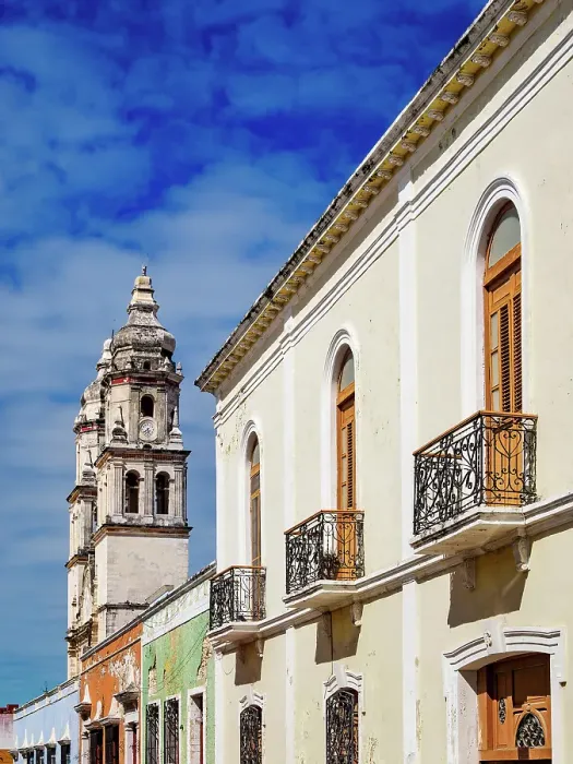 Framed Print : View towards the Our Lady of the Immaculate Conception Cathedral, Campeche City, Campeche State, Mexico Framed Print : View towards the Our Lady of the Immaculate Conception Cathedral, Campeche City, Campeche State, Mexico
