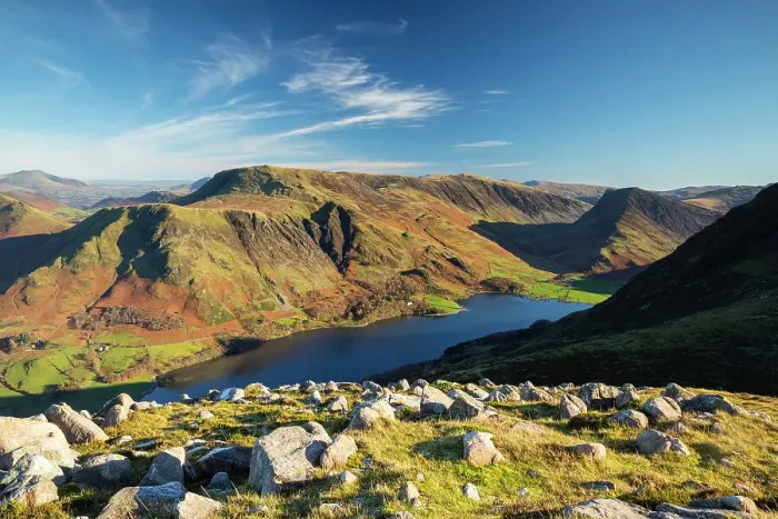 Framed Print : View over Lake Buttermere towards Robinson, Dale Head and High Spy