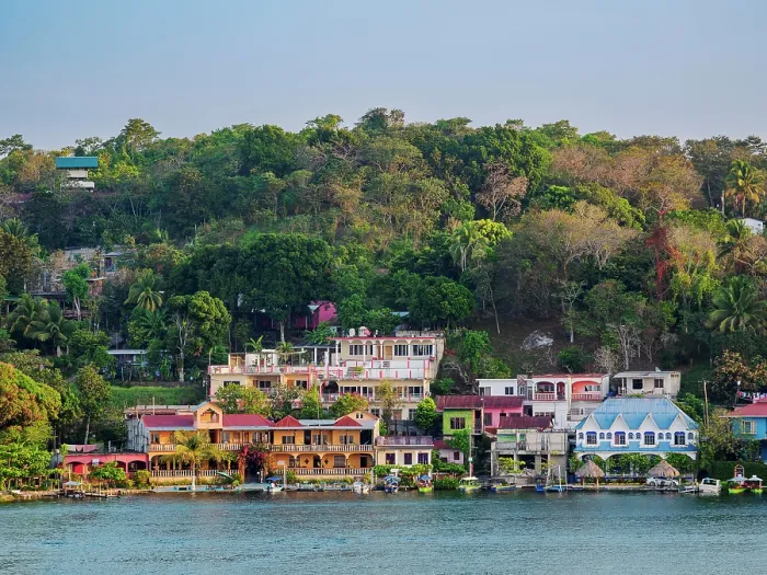 Framed Print : View over the Lake Peten Itza towards San Miguel, Flores, Peten Department, Guatemala Framed Print : View over the Lake Peten Itza towards San Miguel, Flores, Peten Department, Guatemala