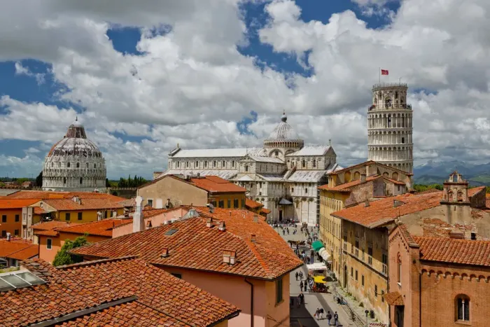 Framed Print : View over Leaning Tower, Cathedral & Bapistry, Pisa, Tuscany, Italy Framed Print : View over Leaning Tower, Cathedral & Bapistry, Pisa, Tuscany, Italy