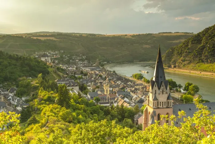 Framed Print : View of Liebfrauenkirche and Oberwesel, Rhineland-Palatinate, Germany Framed Print : View of Liebfrauenkirche and Oberwesel, Rhineland-Palatinate, Germany