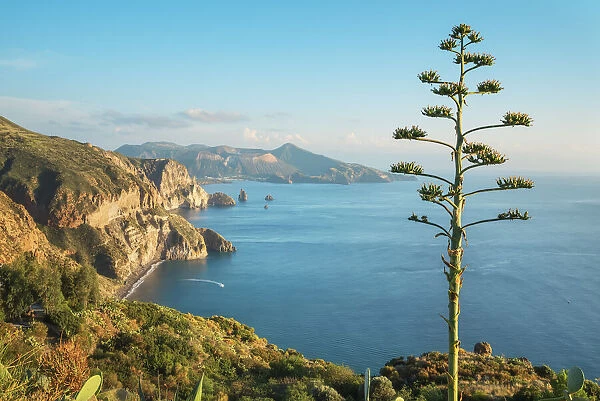 View of Lipari and Vulcano island from Belvedere Quattrocchi, Lipari Island