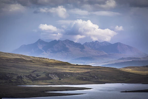 View across Loch Leathan to the Cuillin Hills, Trotternish Peninsula, Isle of Skye