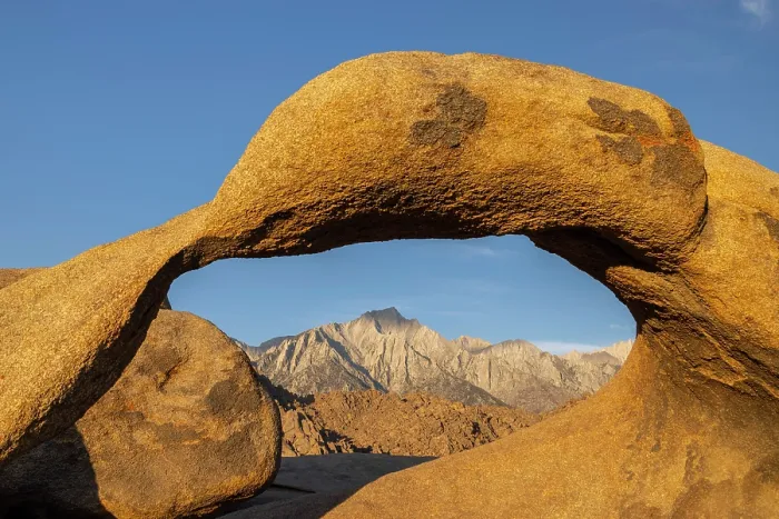 Framed Print : View to Lone Pine Peak through Mobius Arch in the Alabama Hills, California, USA. Summer (August) 2025 Framed Print : View to Lone Pine Peak through Mobius Arch in the Alabama Hills, California, USA. Summer (August) 2025