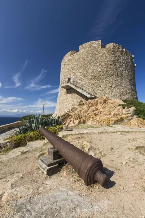 Framed Print : View of Longosardo Tower and the old cannon surrounded by sea Santa Teresa di Gallura Framed Print : View of Longosardo Tower and the old cannon surrounded by sea Santa Teresa di Gallura