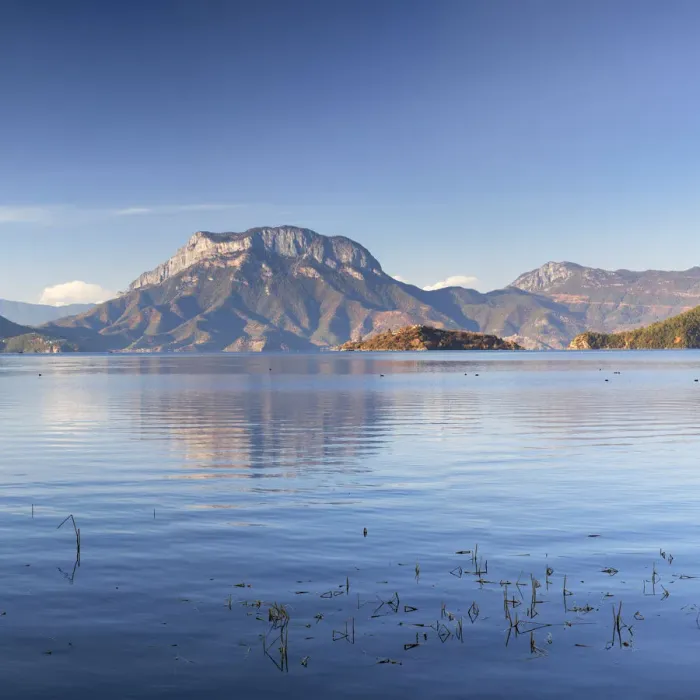 Framed Print : View of Lugu Lake, Yunnan, China Framed Print : View of Lugu Lake, Yunnan, China