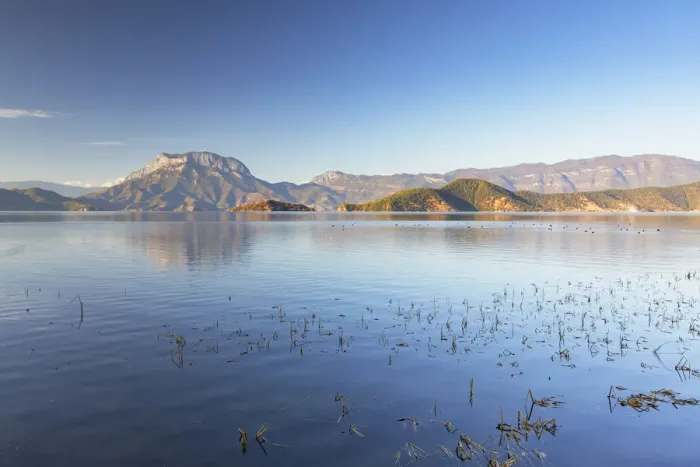 Framed Print : View of Lugu Lake, Yunnan, China