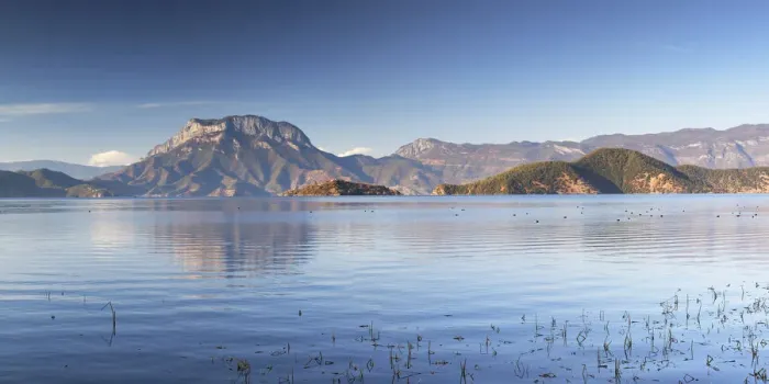 Framed Print : View of Lugu Lake, Yunnan, China Framed Print : View of Lugu Lake, Yunnan, China