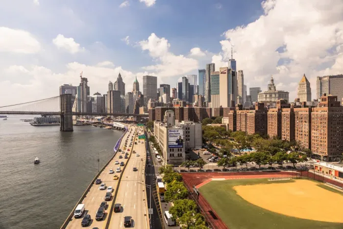 Framed Print : View of Manhattan from Manhattan Bridge, New York City, USA Framed Print : View of Manhattan from Manhattan Bridge, New York City, USA