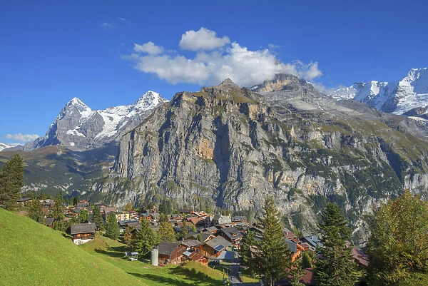 View at MAorren with Eiger and Maonch, Berner Oberland, Switzerland
