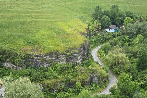 View from medieval fortress, Kamianets-Podilskyi, Khmelnytskyi oblast (province), Ukraine